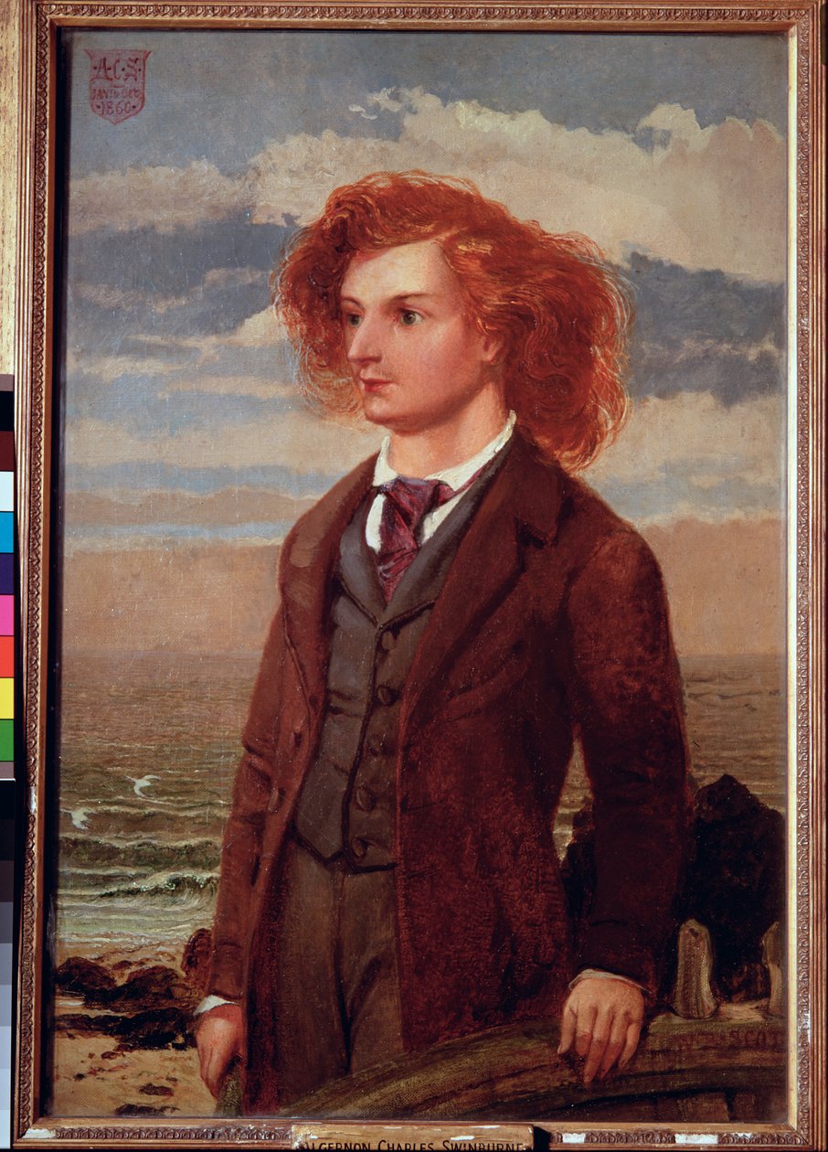 Porträtt av Algernon Charles Swinburne (1837-1909) av William Bell Scott