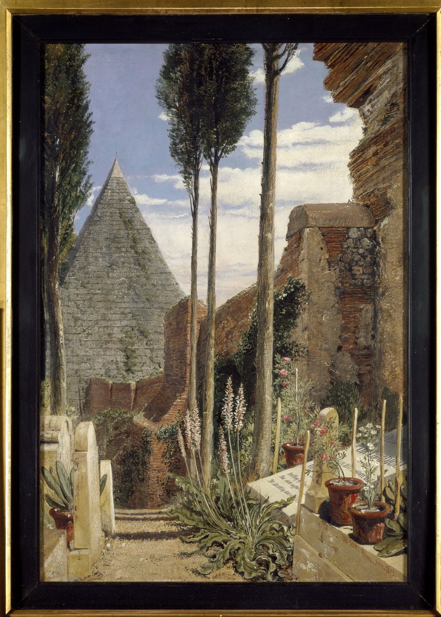 Shelleys grav på den nya protestantiska kyrkogården i Rom, 1873 av William Bell Scott