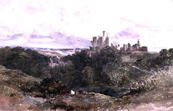 Warkworth Castle, Northumberland, 1800-talet av William James Bennett