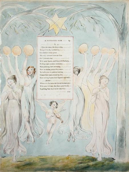 A Pindaric Ode, från The Poems of Thomas Gray, publicerad 1797-98 (wc och svart bläck på papper) av William Blake