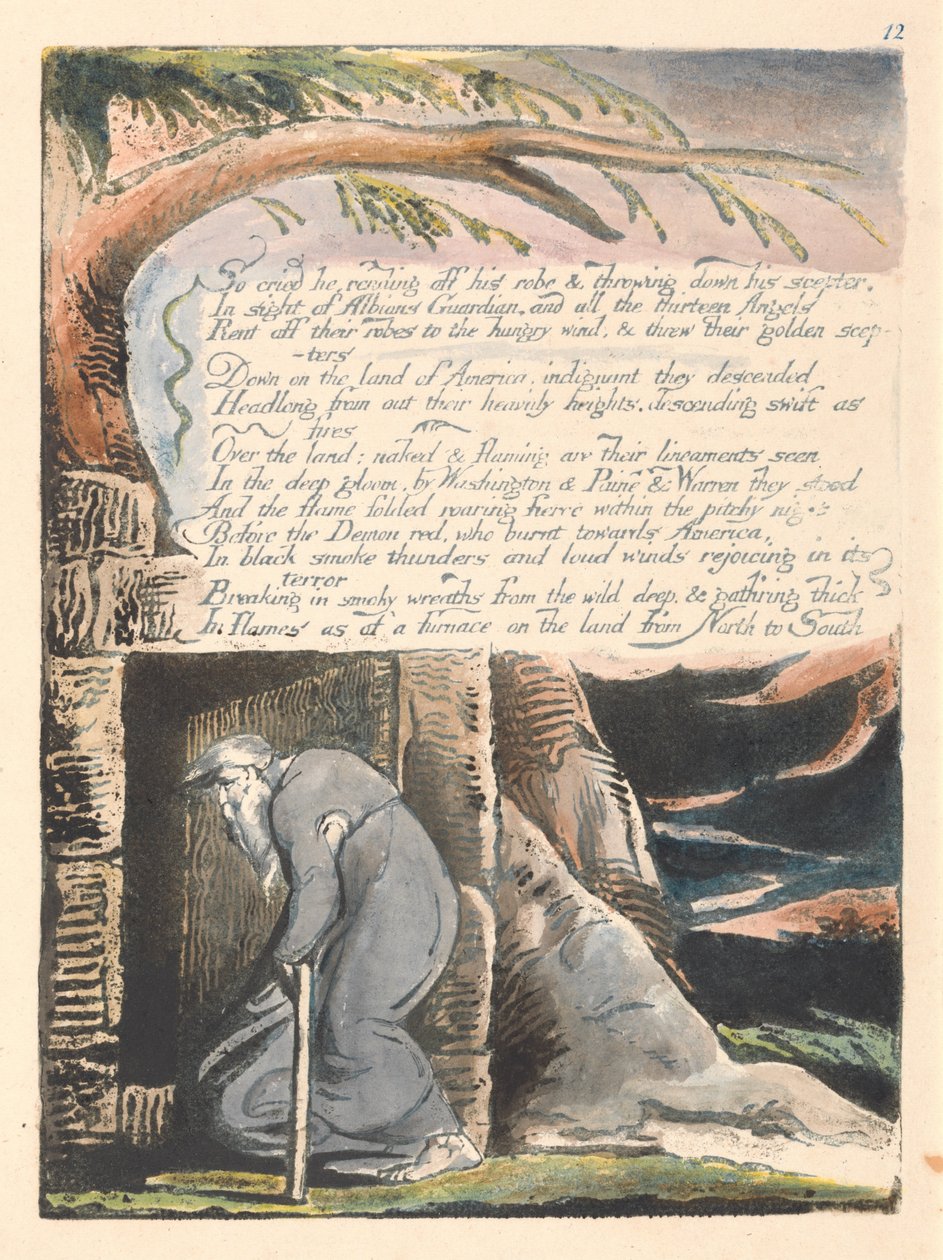 Amerika. En profetia, platta 14, så grät han .... av William Blake