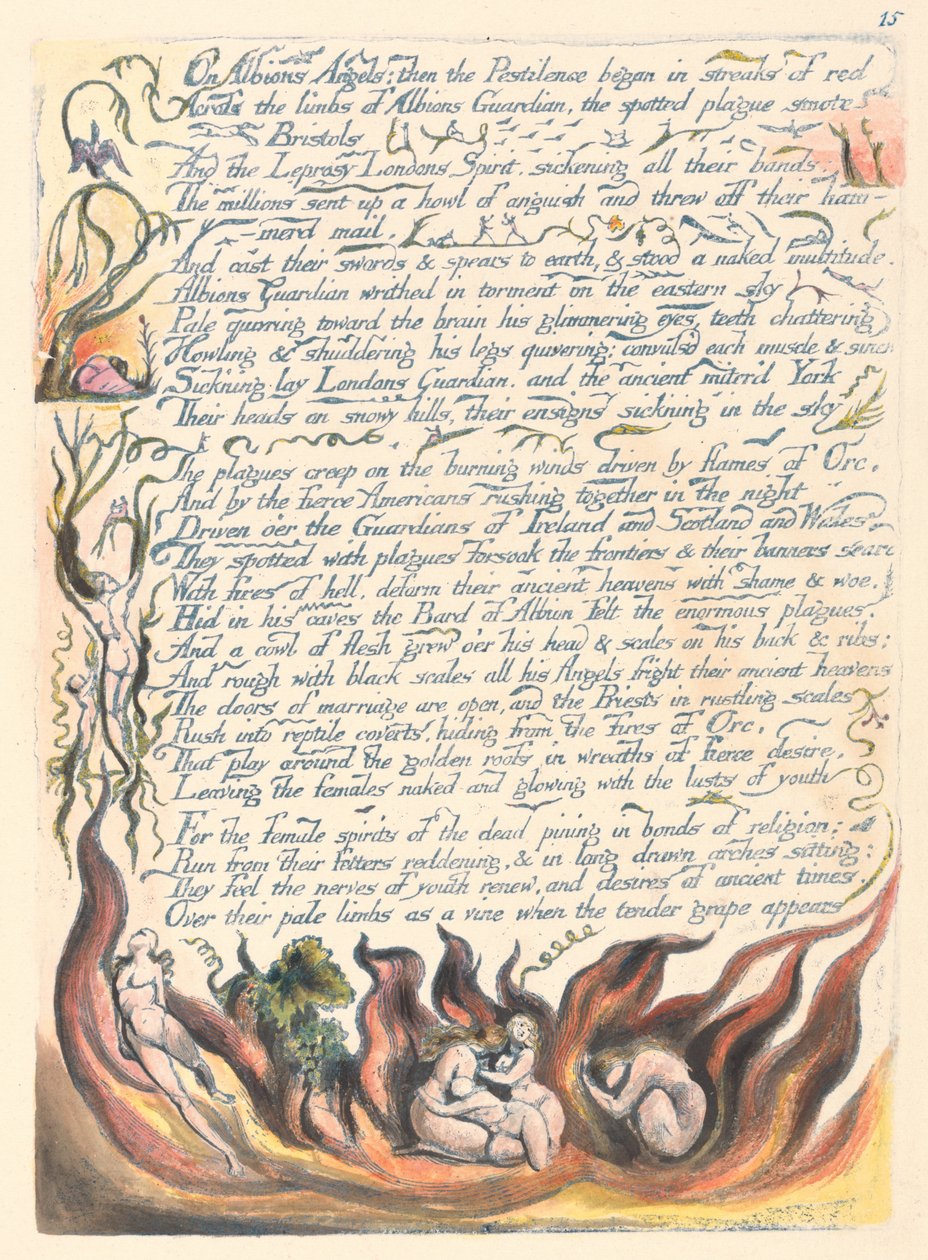 Amerika. A Prophecy, Plate 17, On Albions Angels .... av William Blake