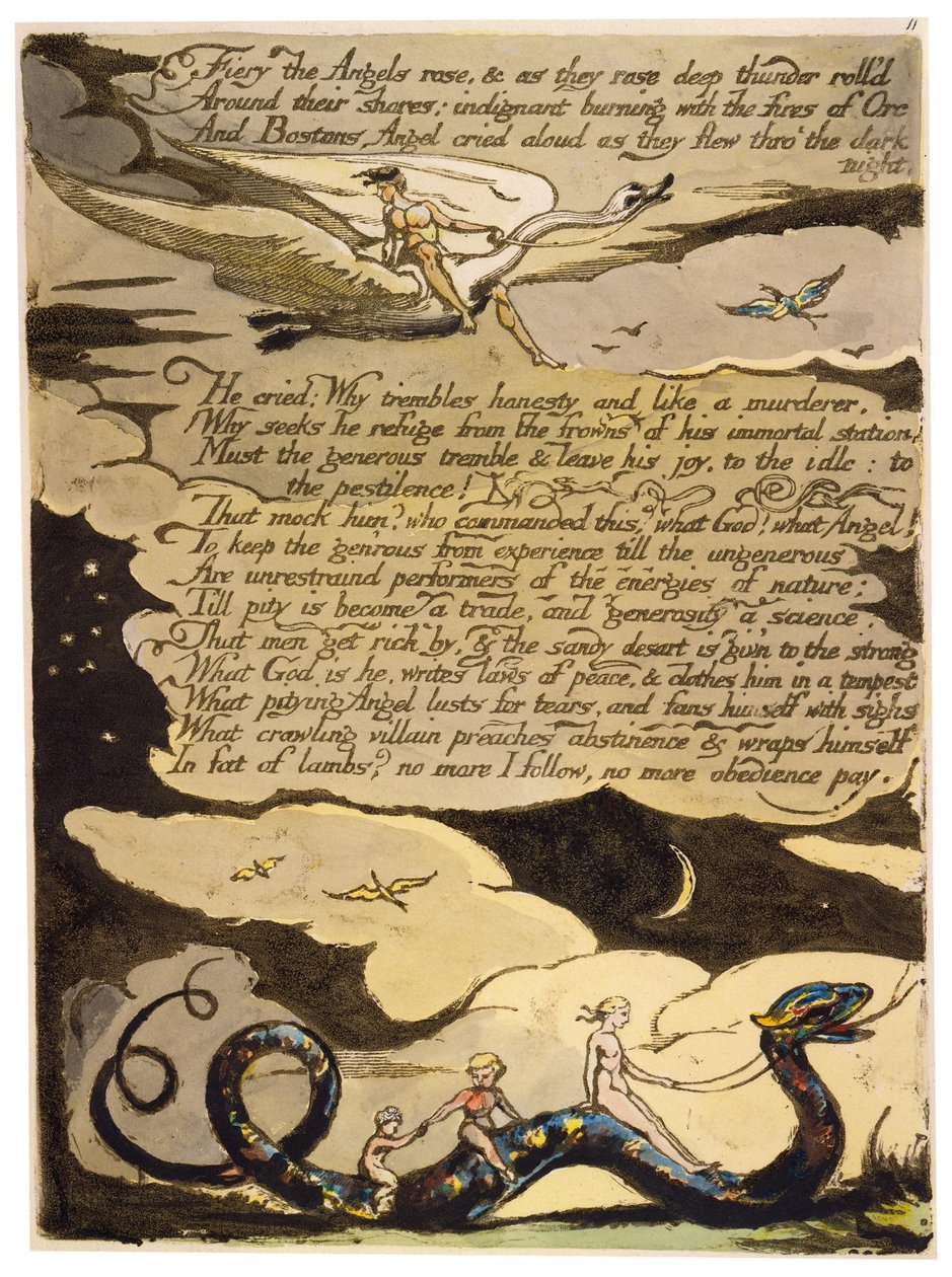 America a Prophecy kopiera en tallrik 13 av William Blake
