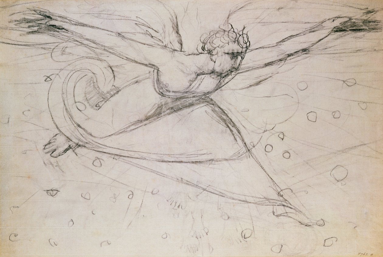 En ängel som går bland stjärnorna (teckning) av William Blake
