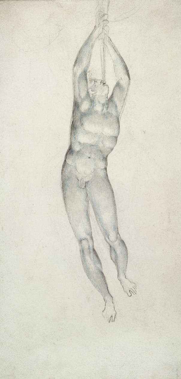 En ängel med en trumpet, 1805-08 (penna och svart bläck och wc på papper) av William Blake