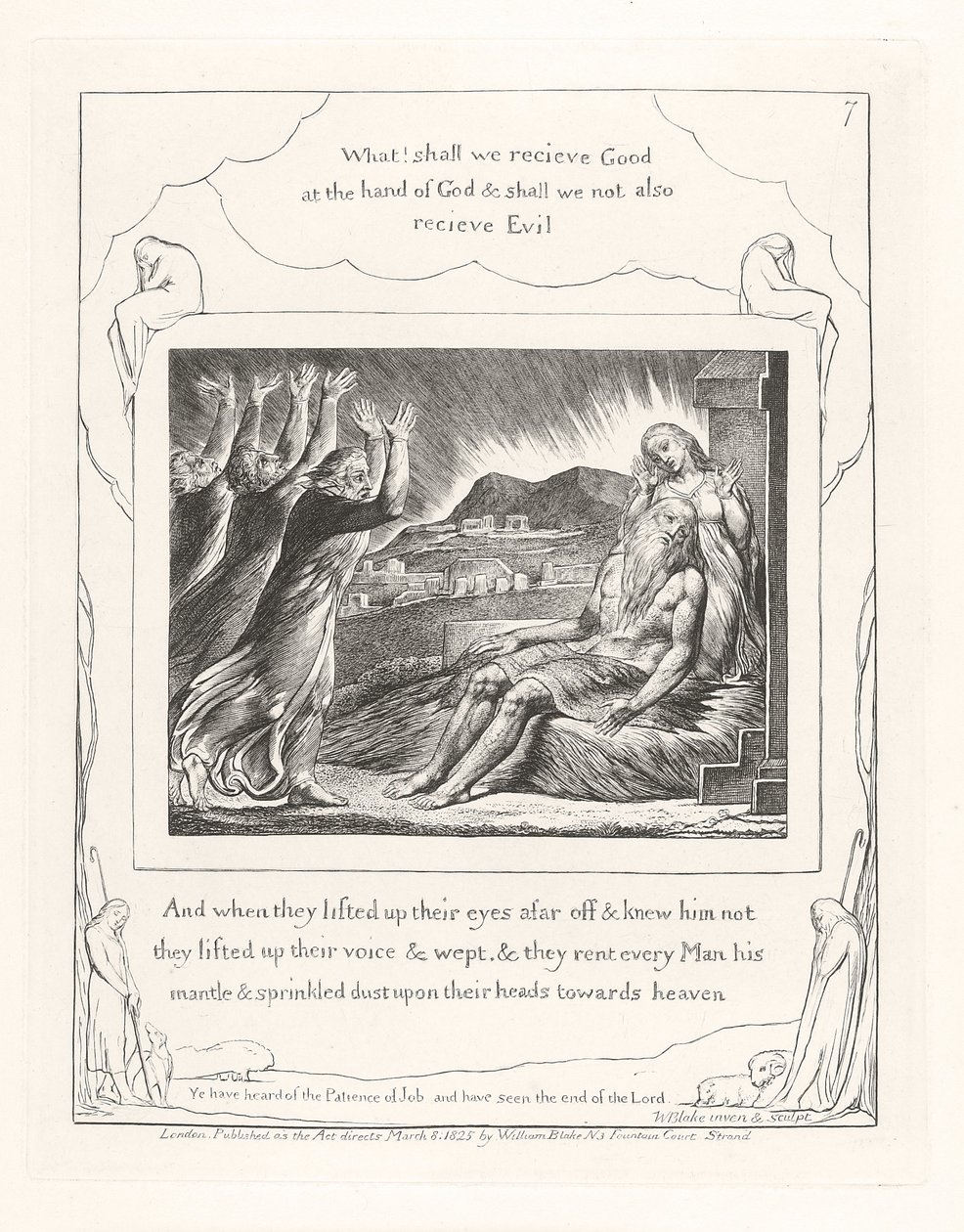 Och när de lyfte upp sina ögon på avstånd, 1825 av William Blake