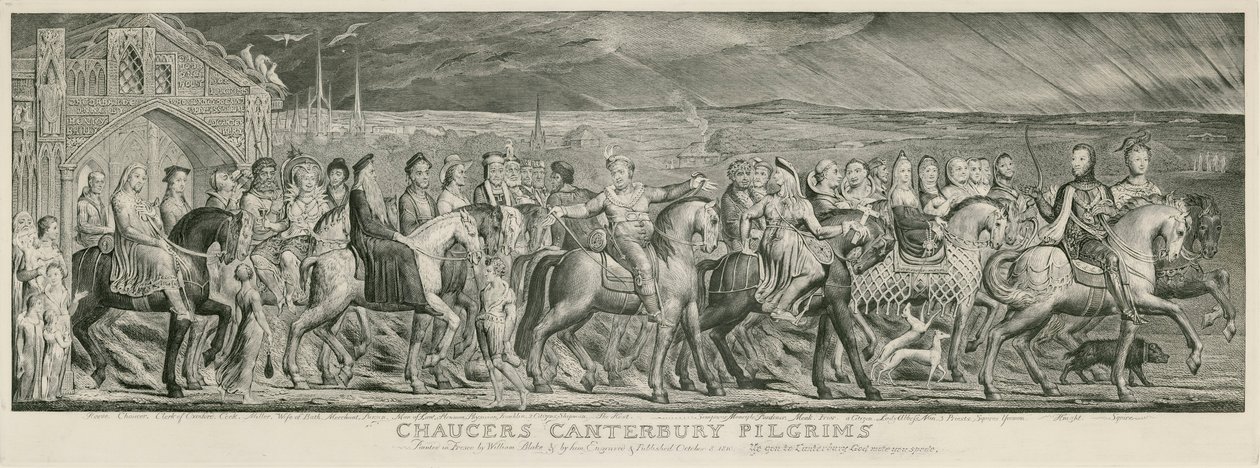 Blake Canterbury Pilgrims gravyr av William Blake