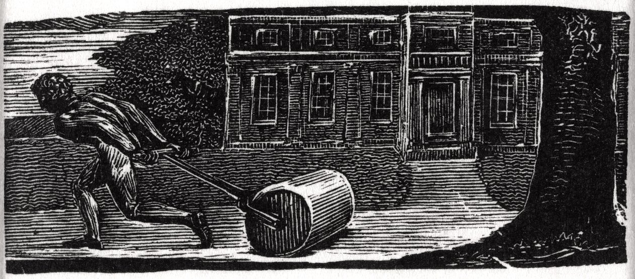 Colinet sköter gräsmattan, illustration från Dr. Thorntons "The Pastorals of Virgil". av William Blake