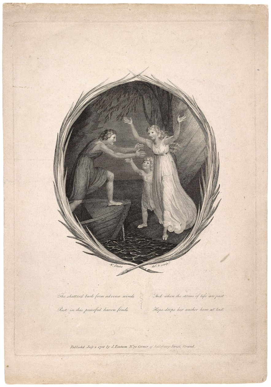 Design för omslagsbladet till noten An Elegy Set to Music av Thomas Commins av William Blake