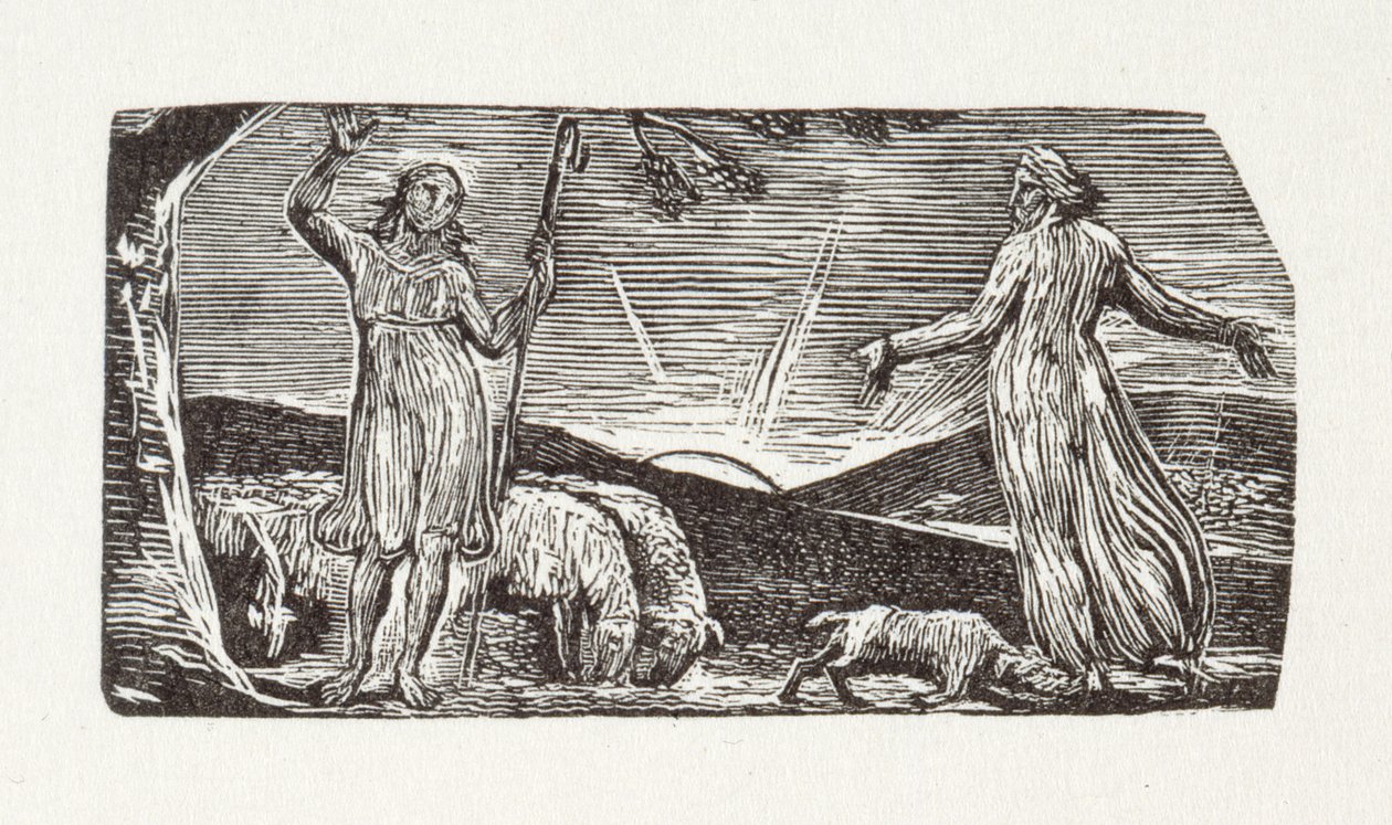 Varje varelse, Thenot, till sin uppgift är född 1821 (trägravyr) av William Blake