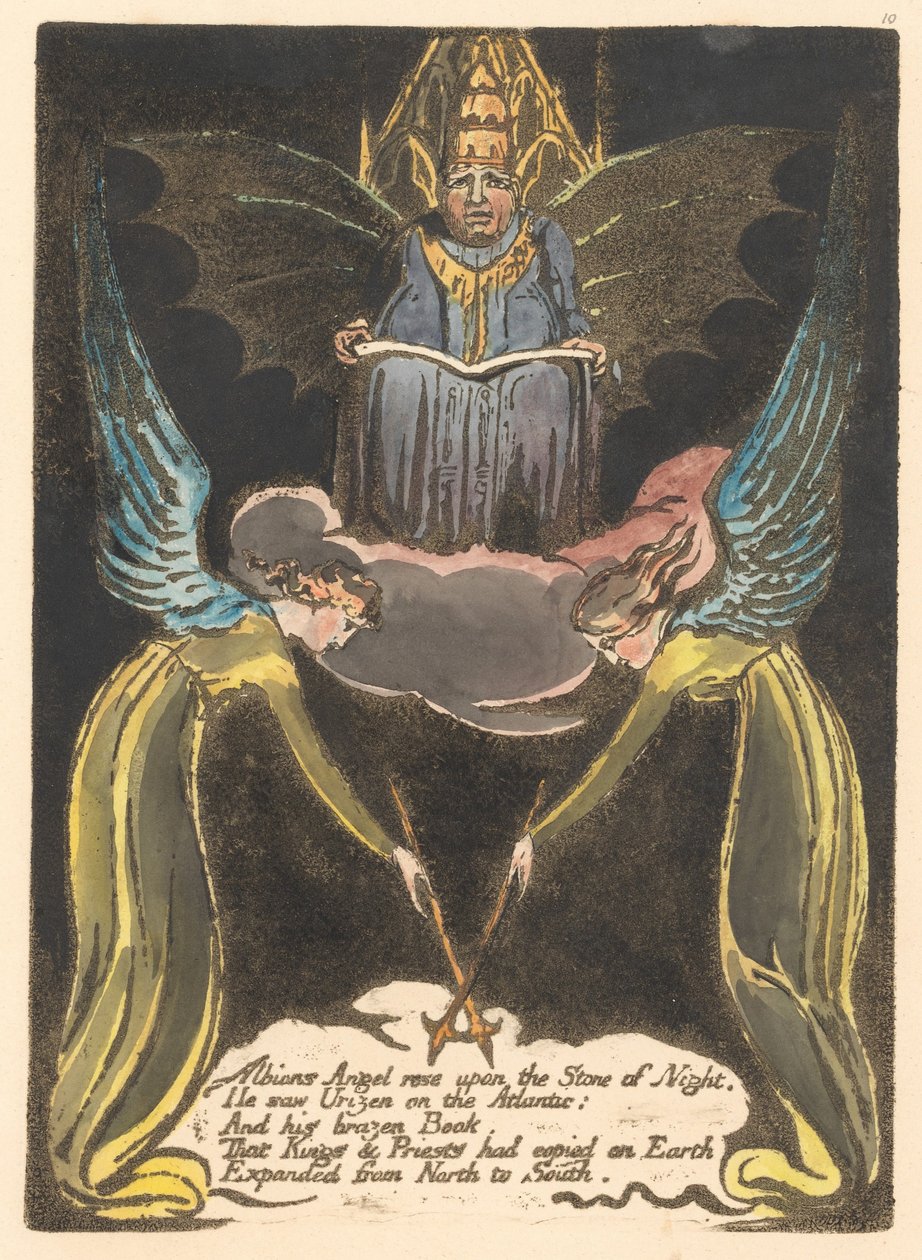 Europa. En profetia, tallrik 12, Albions Angel rose. . . . (Bentley 14) av William Blake