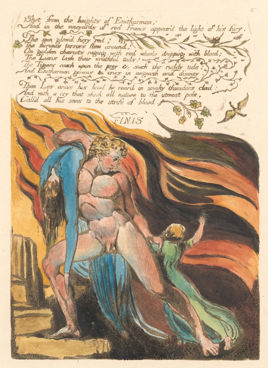 Europa. En profetia, platta 17, skjuten från höjderna. . . . (Bentley 18) av William Blake