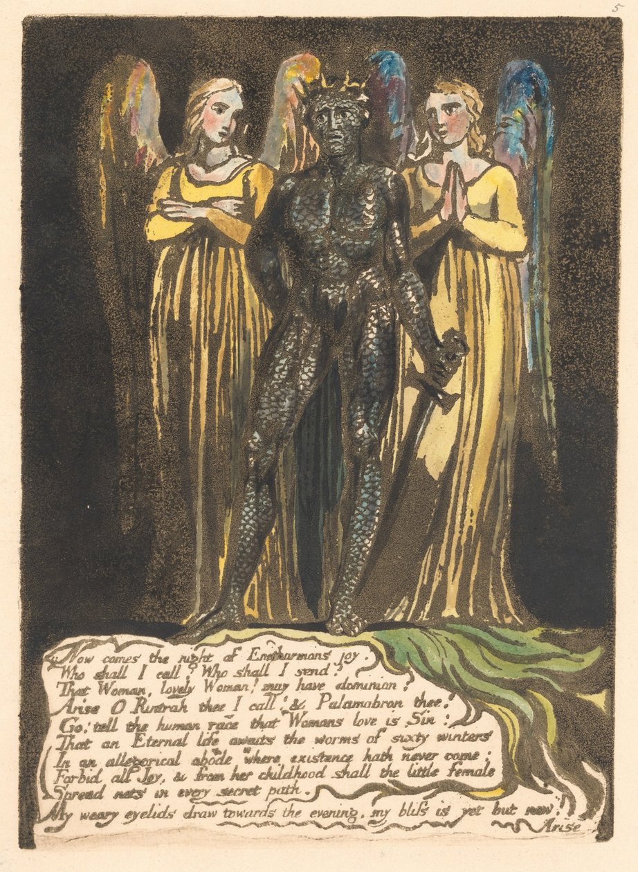 Europa. En profetia, platta 7, Nu kommer natten. . . . (Bentley 8) av William Blake