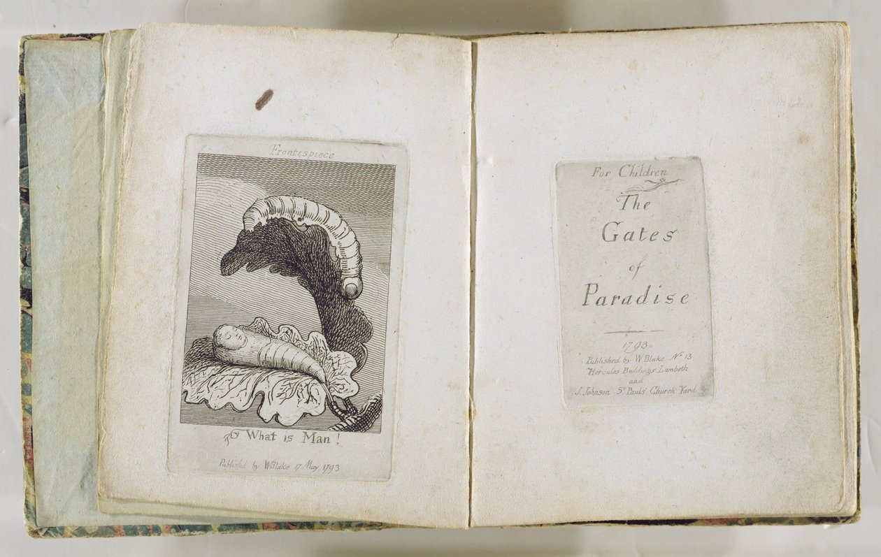 För barn. The Gates of Paradise (and Frontispice), 1793 av William Blake