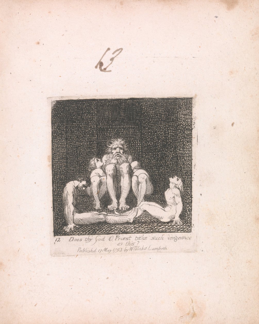 För barn. Paradisets portar, platta 14, tar din Gud O präst sådan hämnd som denna av William Blake