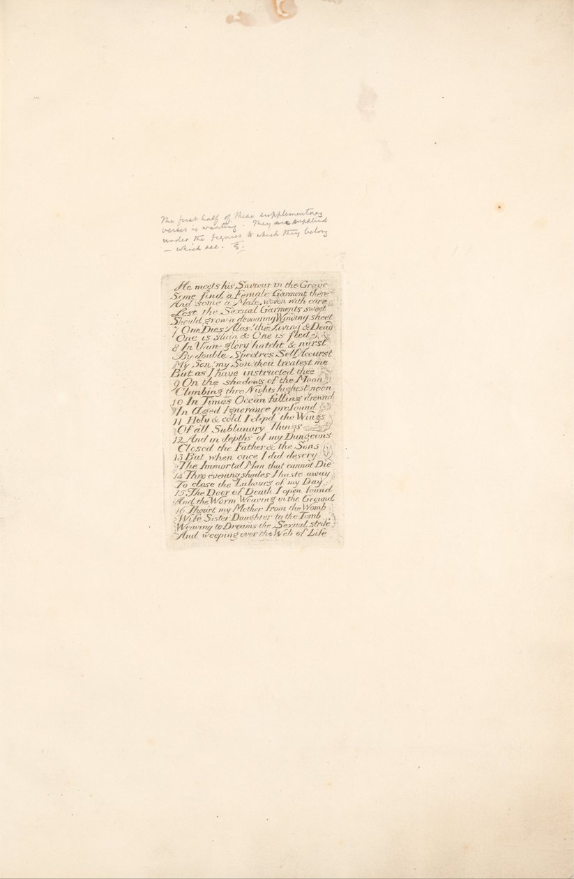 För könen- Paradisets portar, tallrik 20, möter han sin Frälsare i graven. . . . av William Blake