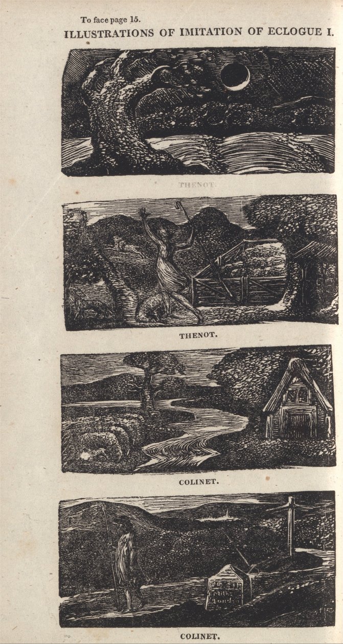 Illustrationer av Imitation of Eclogue I, sidan 15 av William Blake