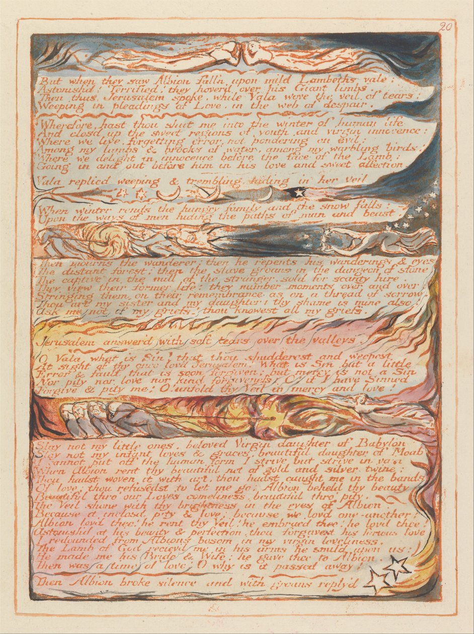 Jerusalem, tallrik 20, men när de såg Albion .... av William Blake