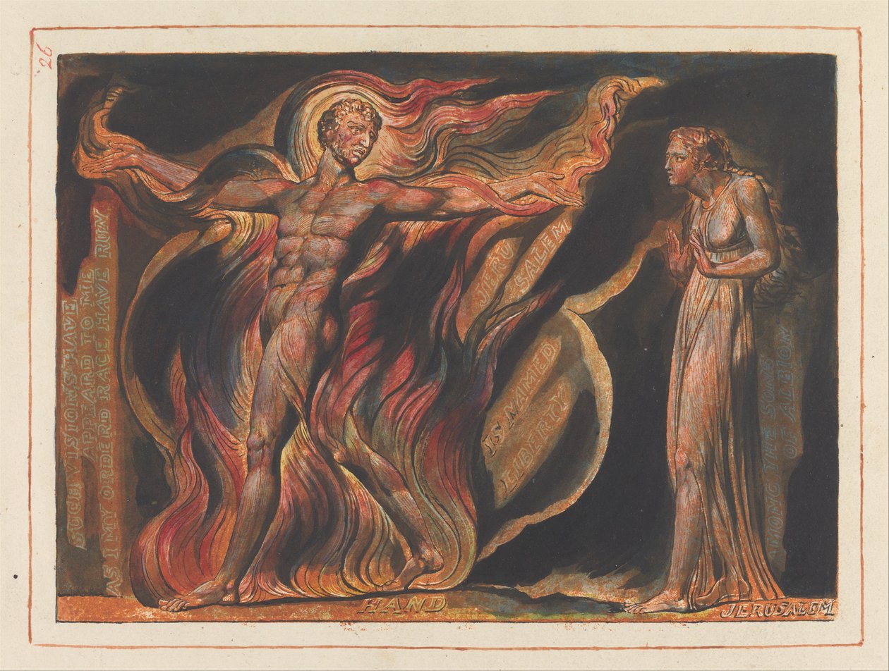 Jerusalem, tallrik 26, sådana visioner har .... av William Blake