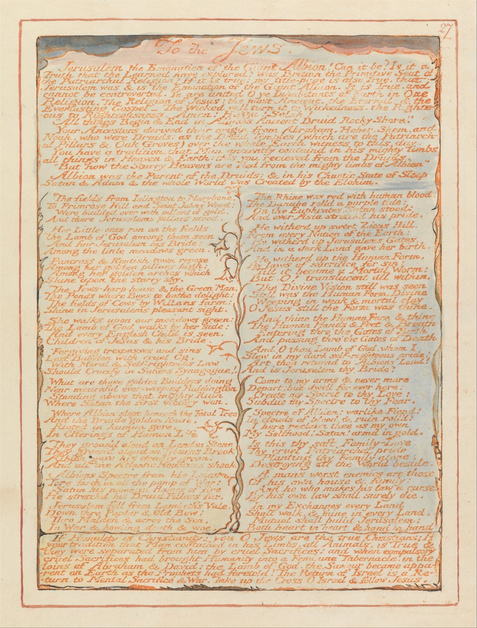 Jerusalem, platta 27, till judarna .... av William Blake