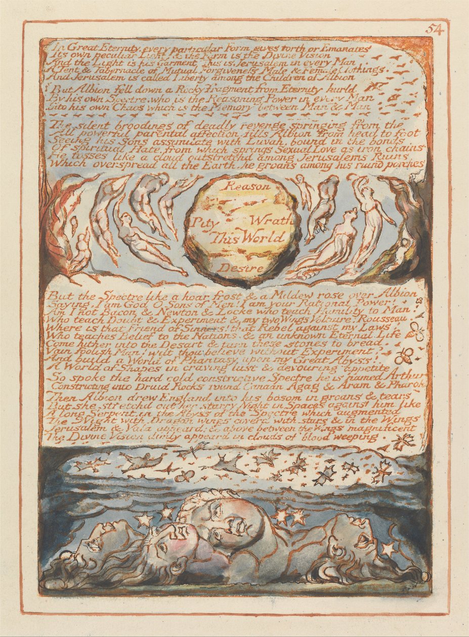 Jerusalem, tallrik 54, i stor evighet .... av William Blake
