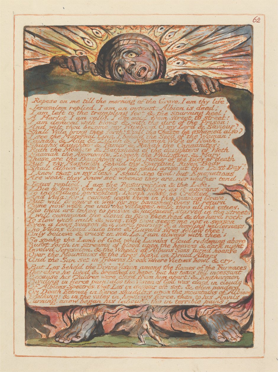 Jerusalem, tallrik 62, vila på mig .... av William Blake
