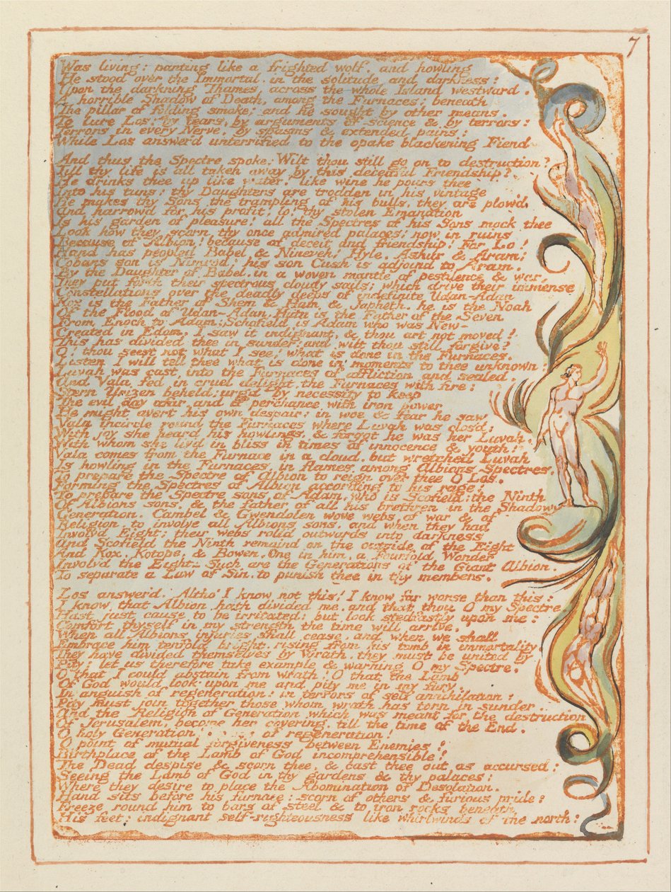Jerusalem, tallrik 7, levde-flämtande .... av William Blake