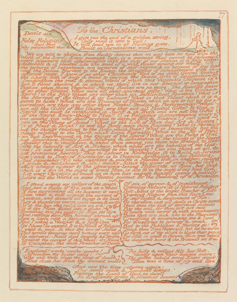 Jerusalem, platta 77, till de kristna .... av William Blake