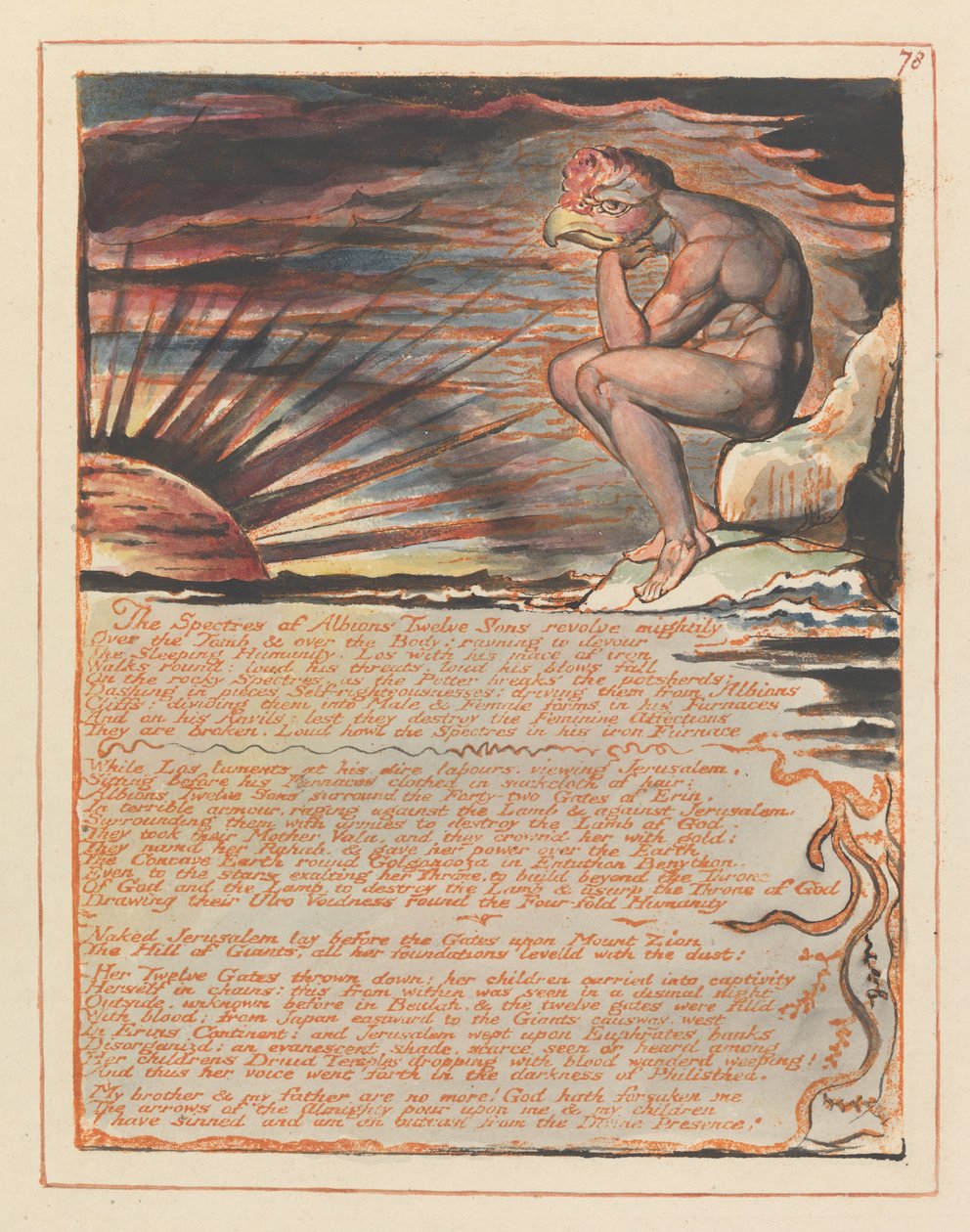 Jerusalem, tallrik 78, The Specters of ... av William Blake
