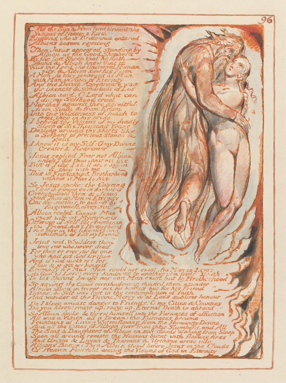 Jerusalem, tallrik 96, när solen och månen leder framåt .... av William Blake