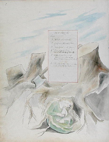 Ode to Adversity, design 36 från The Poems of Thomas Gray, 1797-98 (wc med penna och svart bläck på papper) av William Blake