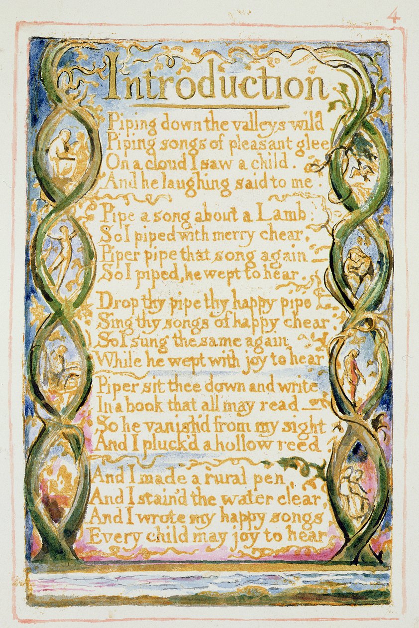 P.125-1950.pt30 Introduktion till Songs of Experience: skylt 30 från Songs of Innocence and of Experience (kopia AA) c.1815-26 (etsning, bläck och wc) av William Blake