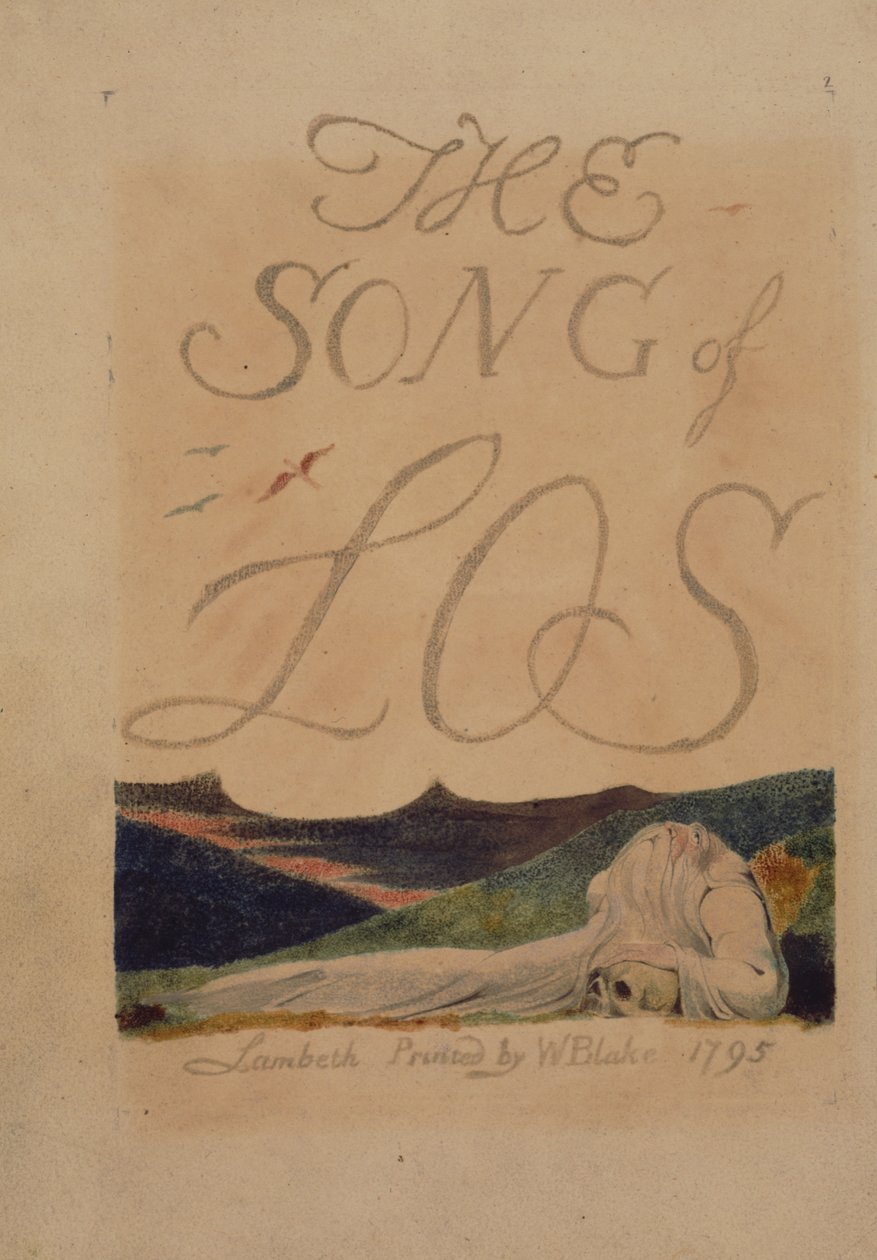 Plåt 2 från The Song of Los, kopia B, i samlingen av Library of Congress. av William Blake