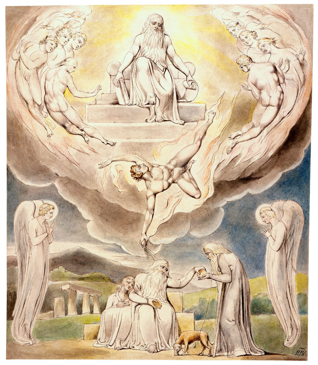 Satan Going Forth from the Presence of the Lord av William Blake