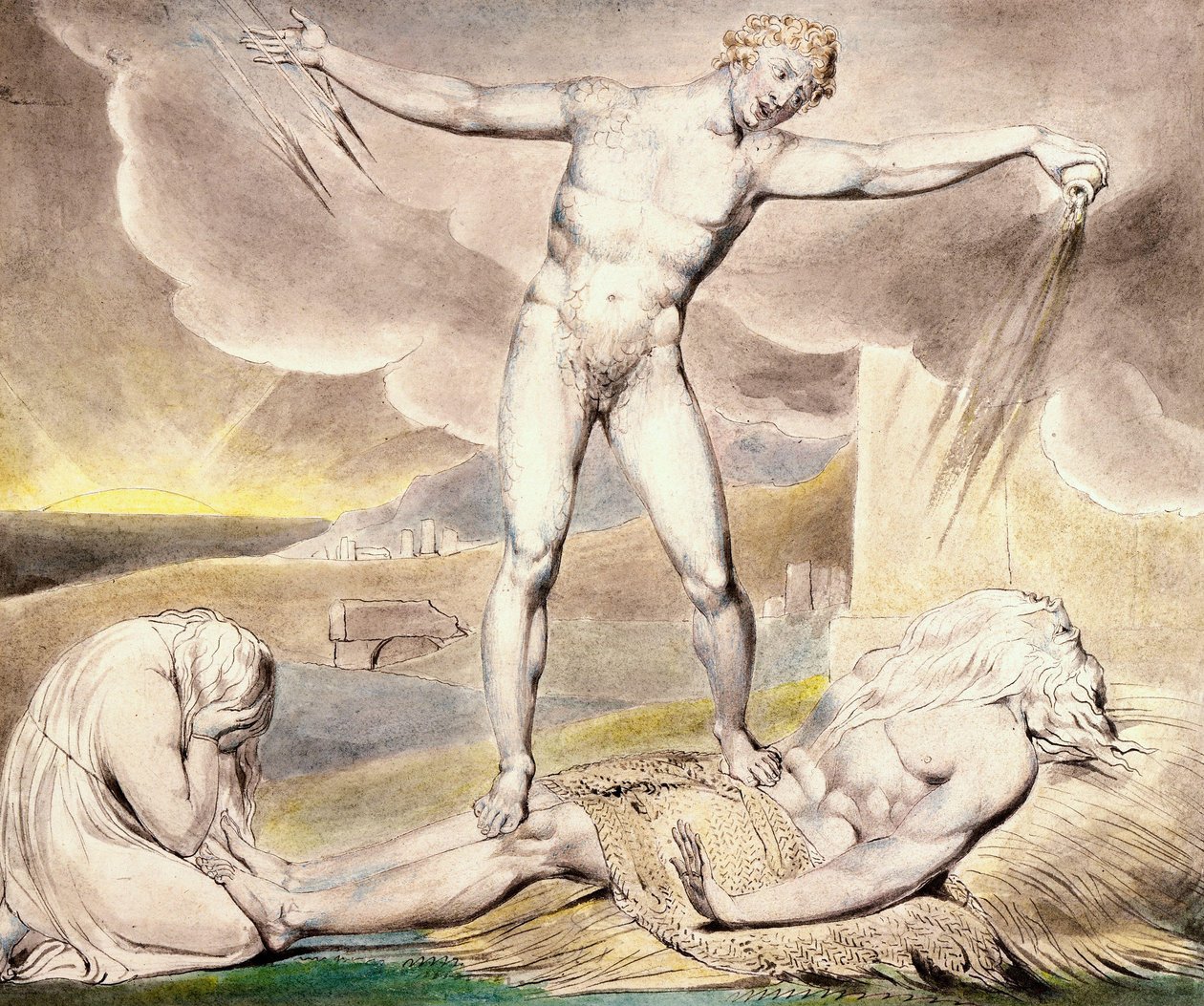 Satan Smiting Job with Boils av William Blake