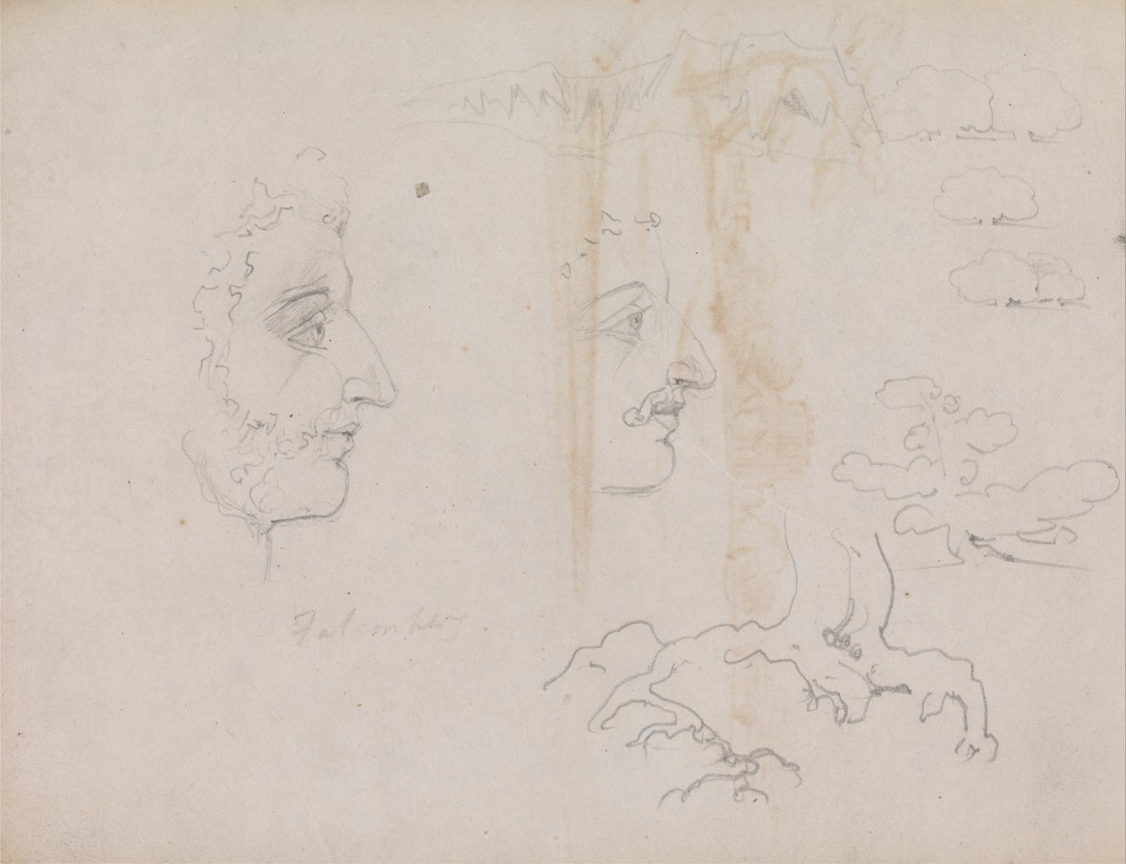 Blad från Blake-Varley Sketchbook från 1819, sidorna 37 och 38 av William Blake