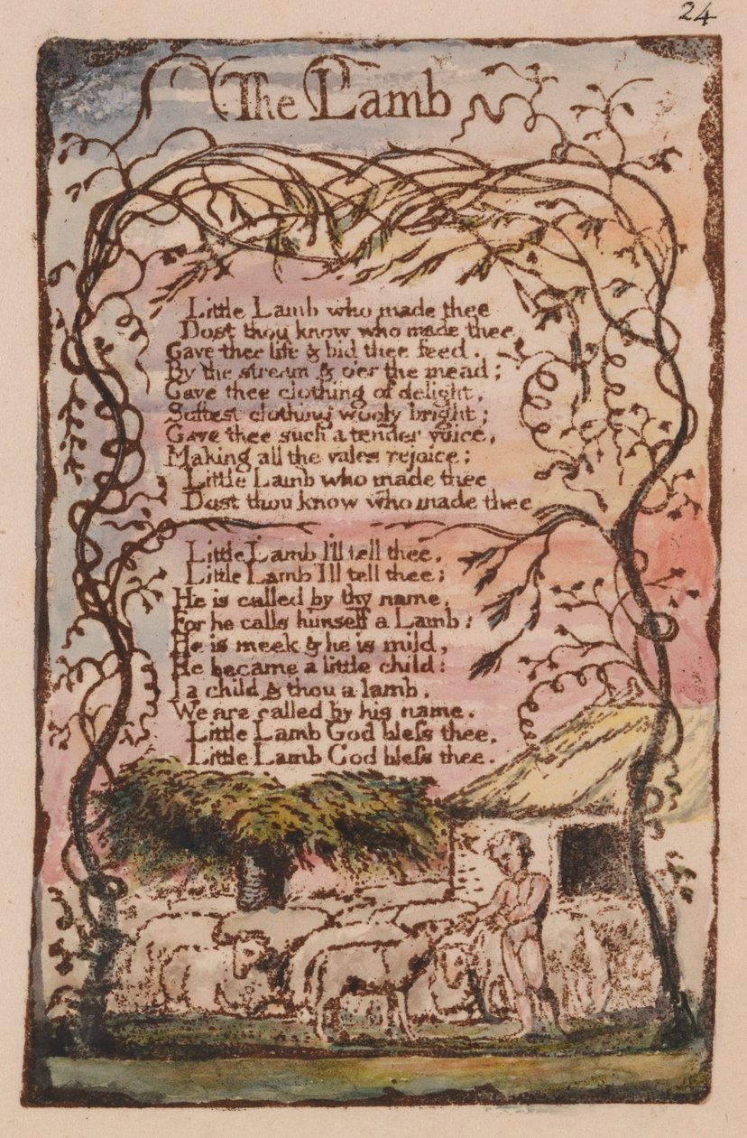 Oskyldighetens och erfarenhetens sång, tallrik 24, av William Blake