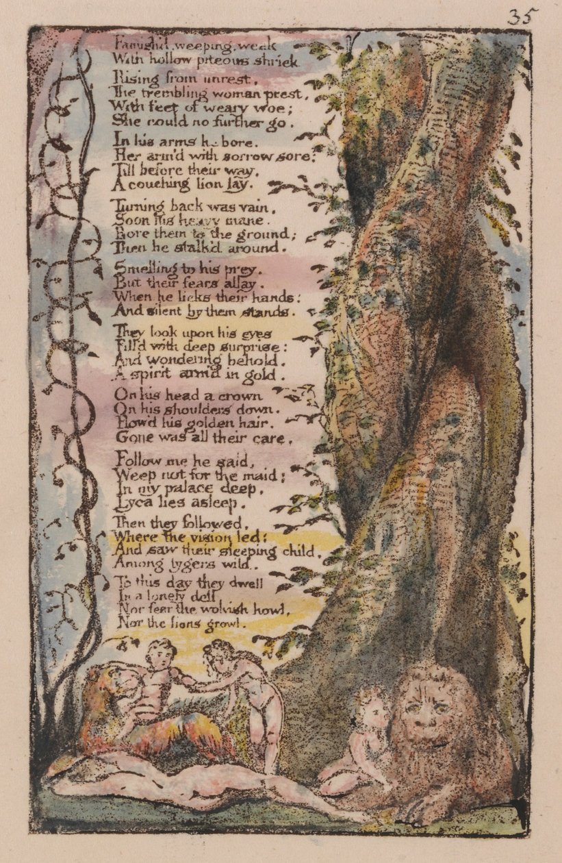 Songs of Innocence and of Experience, platta 35, The Little Girl Found (Bentley 36) av William Blake