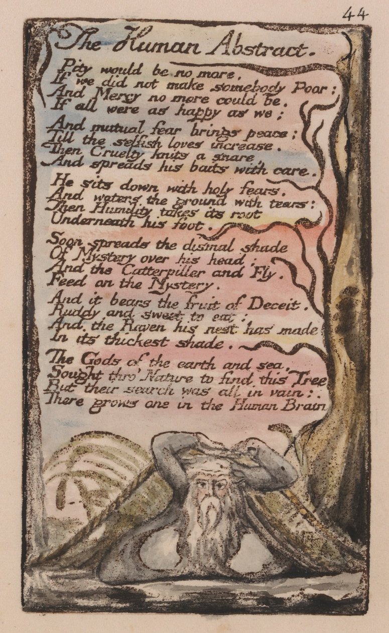 Songs of Innocence and of Experience, platta 44, The Human Abstract (Bentley 47) av William Blake