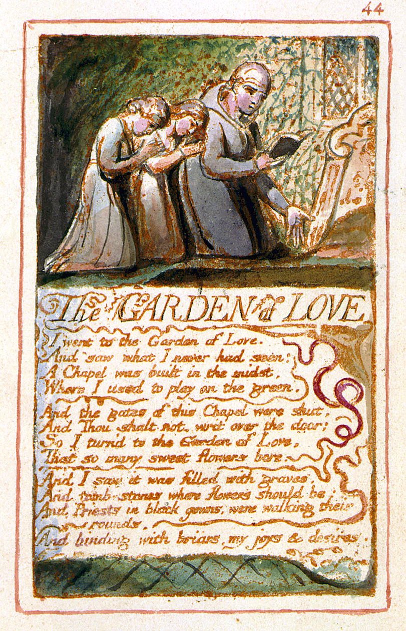 Sånger om oskuld och erfarenhet kopia Z objekt 44 Kärlekens trädgård av William Blake