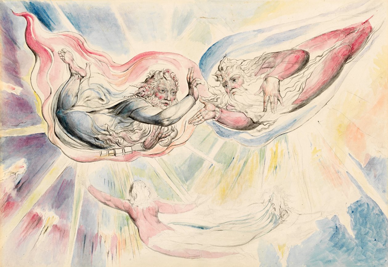 St Peter och St James med Dante och Beatrice av William Blake