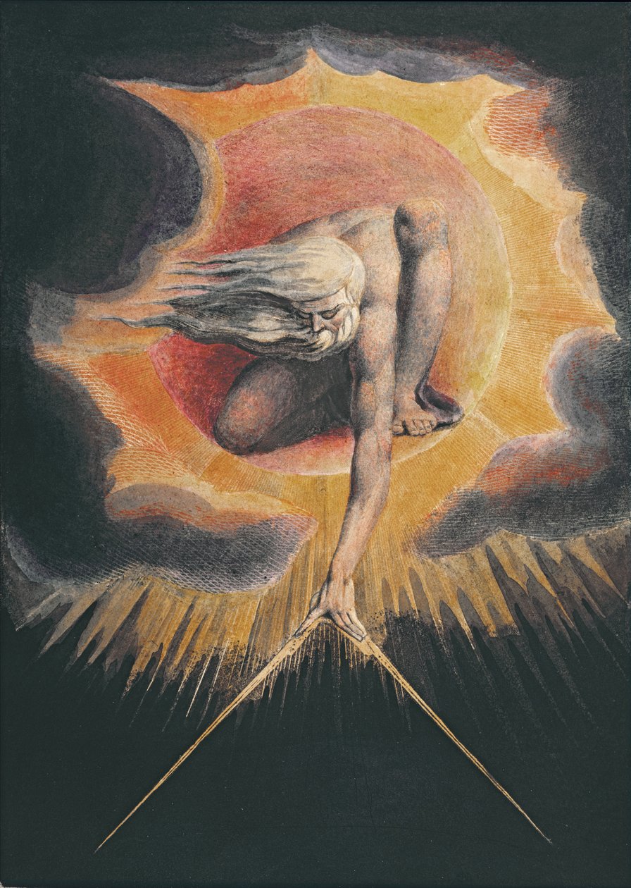 The Ancient of Days (etsning med penna och bläck, wc och kroppsfärg på papper) av William Blake