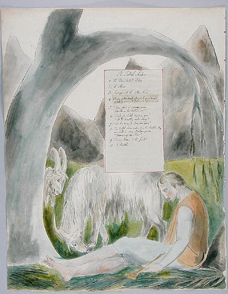 The Fatal Sisters, design 66 från The Poems of Thomas Gray, 1797-98 (wc med penna och bläck på papper) av William Blake