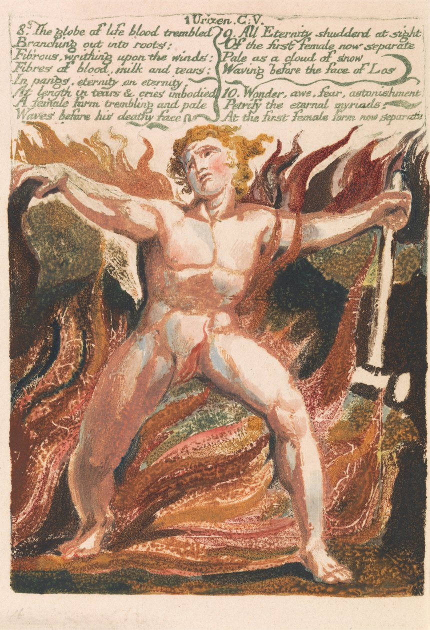 Urizens första bok, platta 15, av William Blake