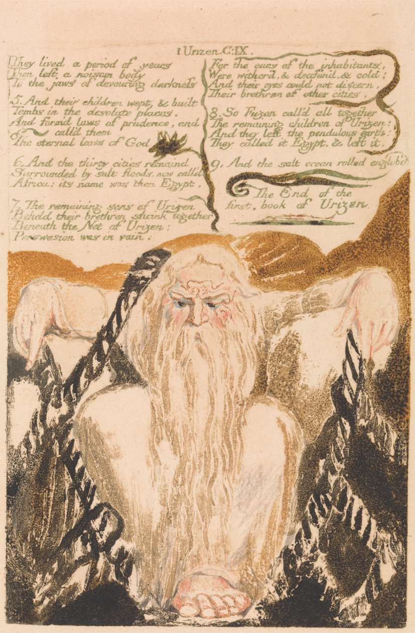 Den första boken av Urizen, Platta 25, De levde en period av år . . . . (Bentley 28) av William Blake