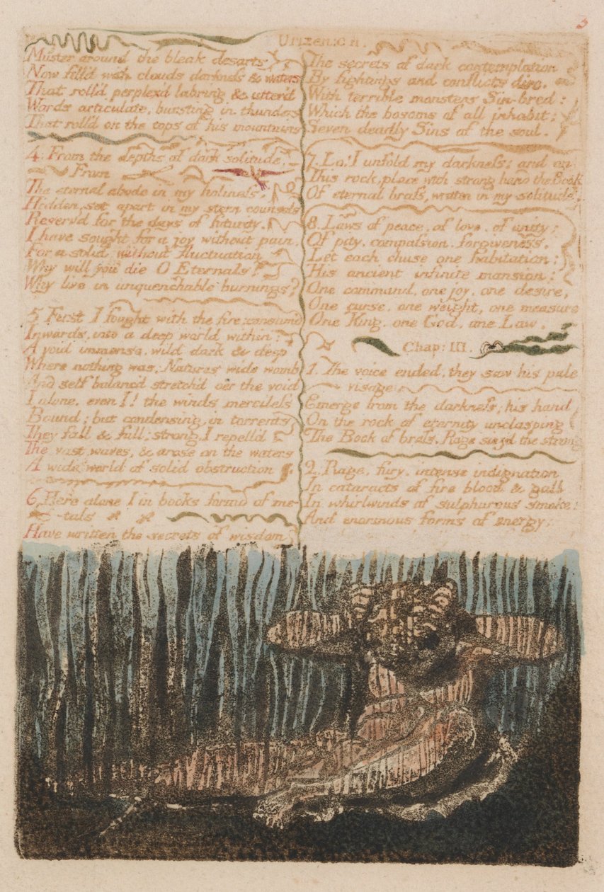 The First Book of Urizen, Plate 6, Muster around the Bleak Desarts .... (Bentley 4) av William Blake