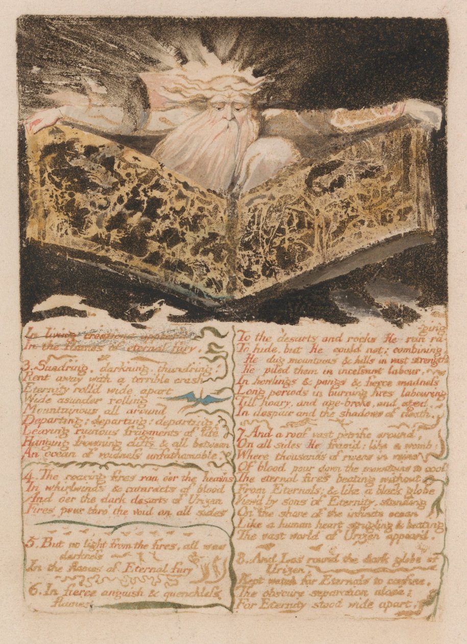 Urizens första bok, platta 8, av William Blake
