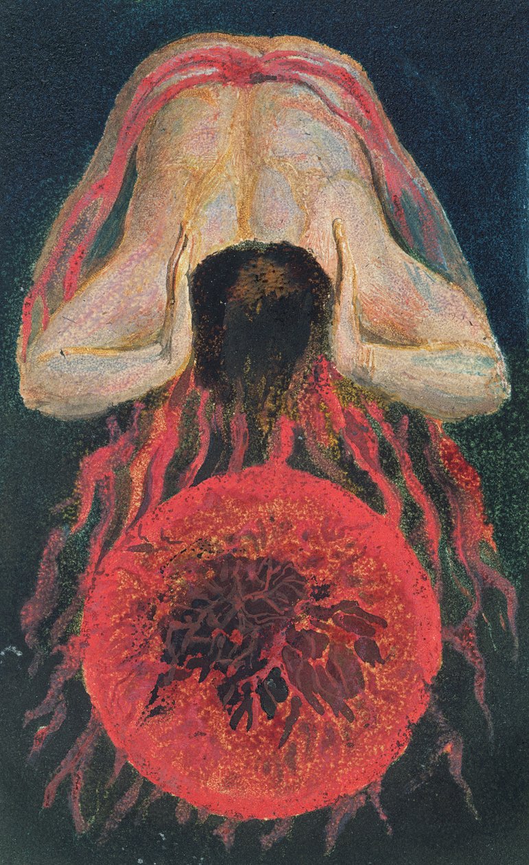The First Book of Urizen, plåt 17, 1794 (reliefetsning färdig i wc på papper) av William Blake