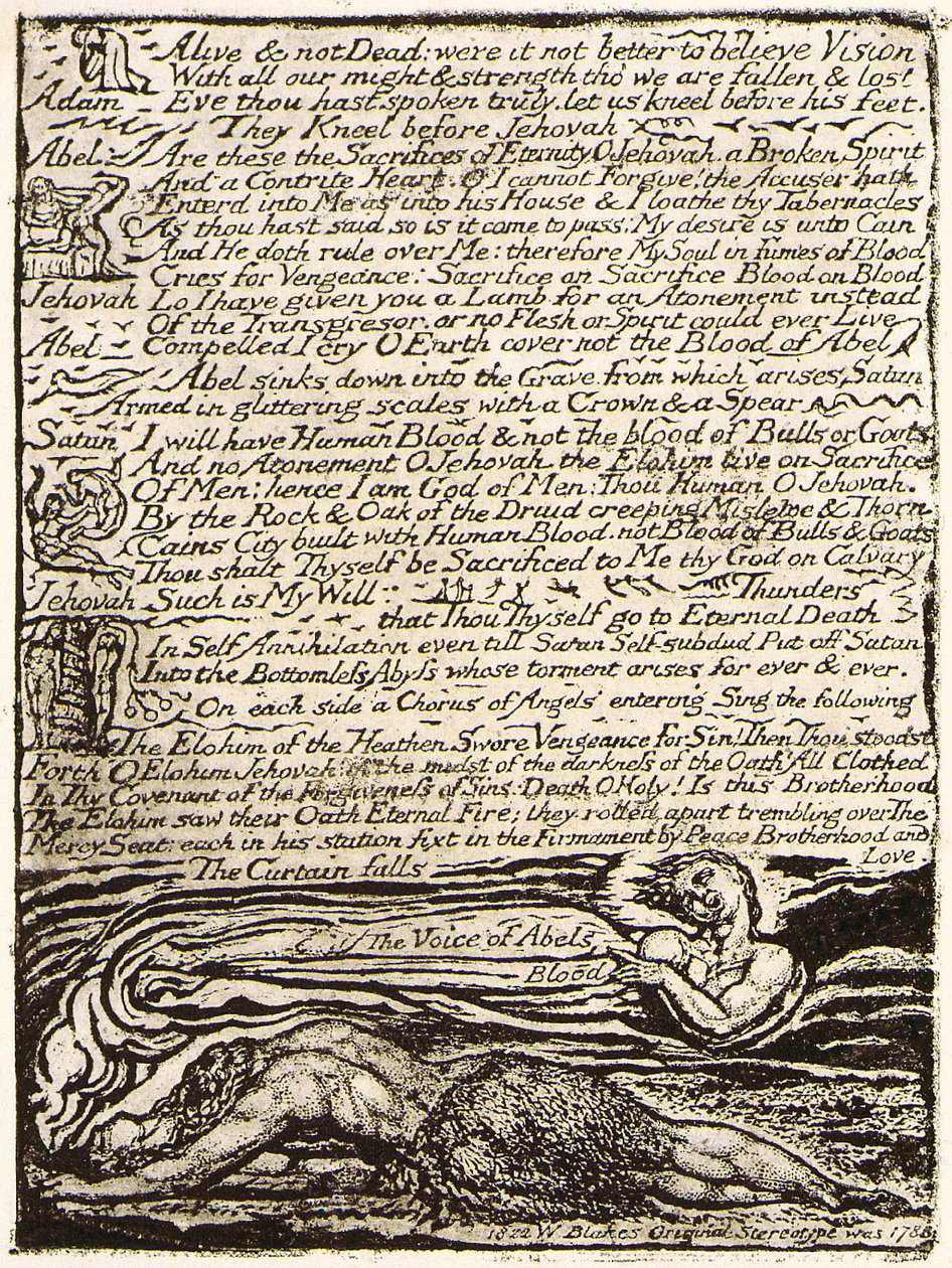 Abels spöke, sidan 2 av William Blake