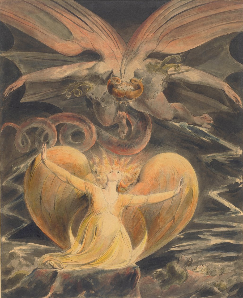 Den stora röda draken och kvinnan klädd med solen av William Blake